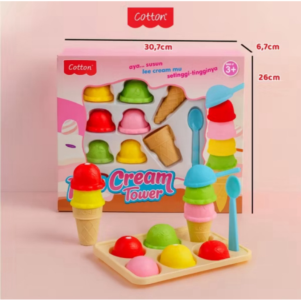toko mainan online COTTON ICE CREAM TOWER - 49039